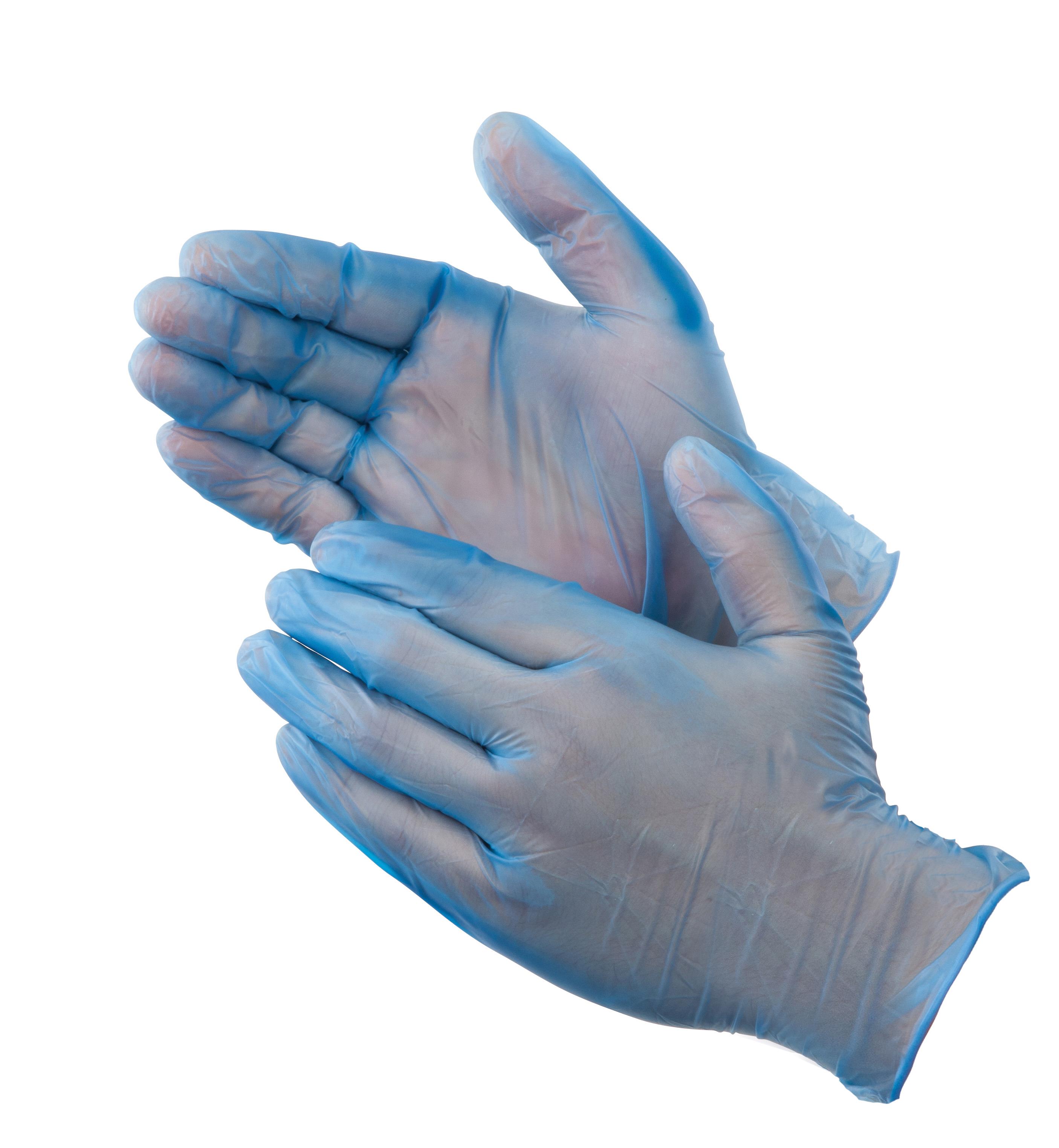 3.5 MIL POWDER FREE BLUE VINYL 100/BX - Tagged Gloves